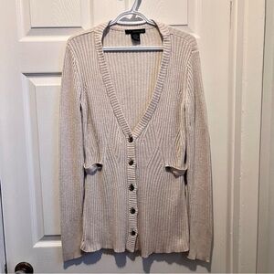 3/25$💥 Calvin Klein Jeans Cardigan beige sweater button women small classic